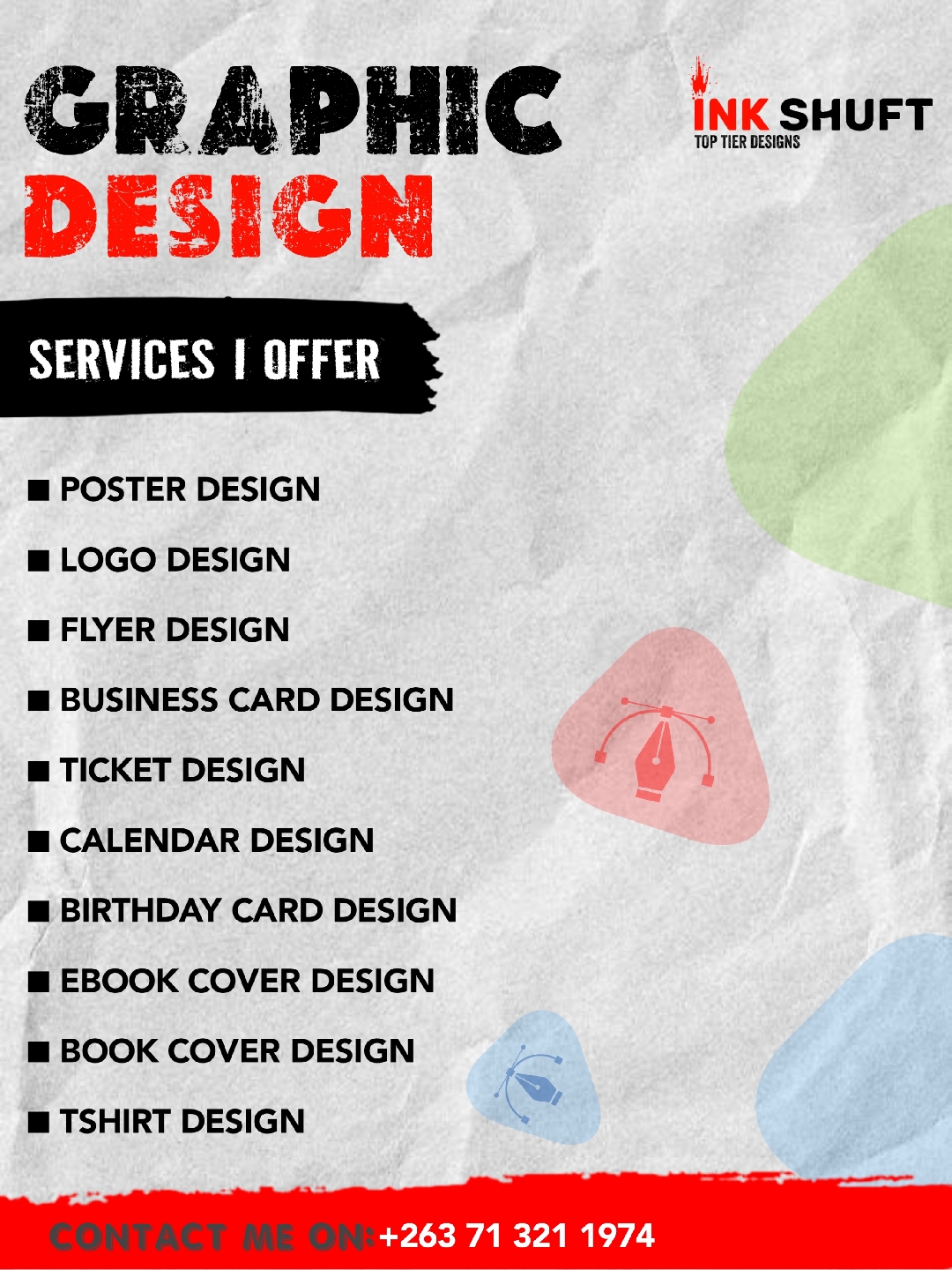 I'm a graphic designer, hit me up for some awesome designs.
